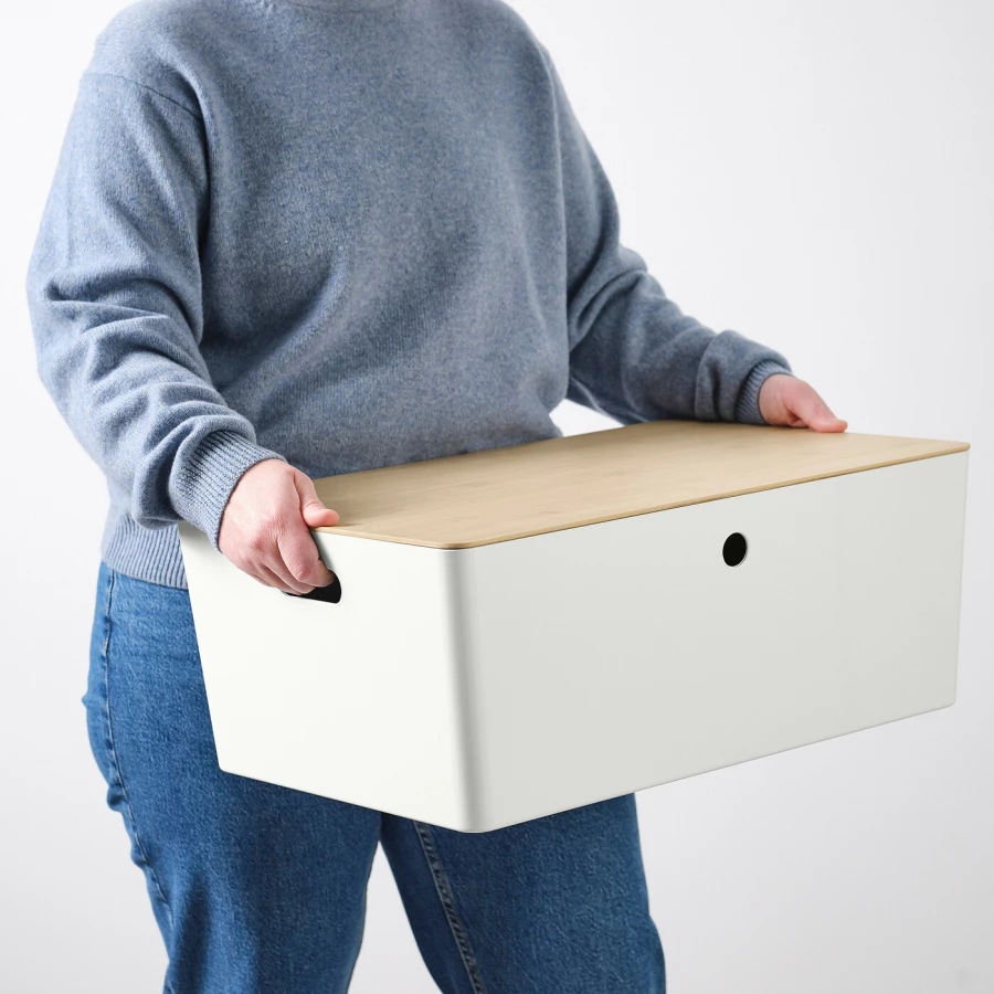 Коробка с крышкой - KUGGIS IKEA/ КУГГИС ИКЕА,  белый (изображение №3)