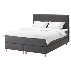 Континентальная кровать - IKEA DUNVIK, 200х160 см, черный, ДУНВИК ИКЕА