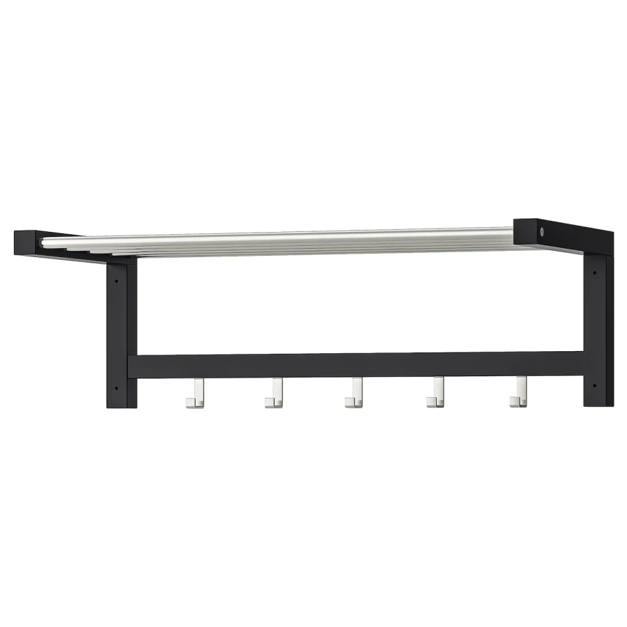 Вешалка настенная - IKEA TJUSIG/ЧУСИГ ИКЕА, 79x32 см, белый/черный (изображение №1)