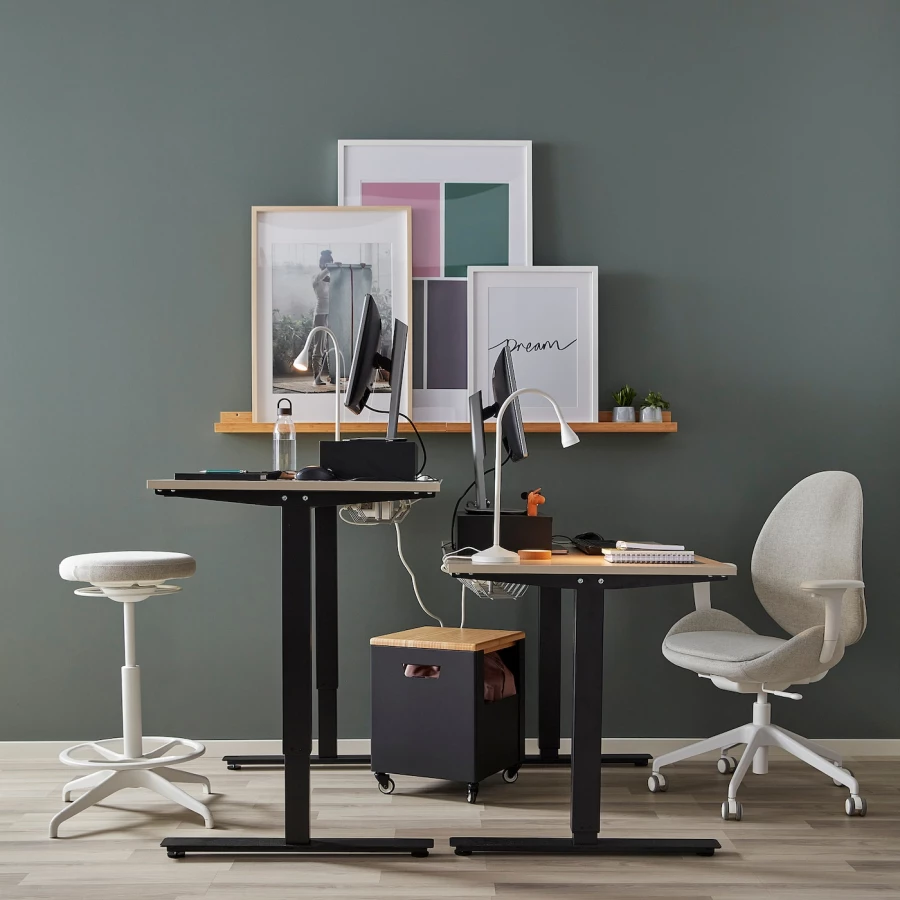 Письменный стол - IKEA TROTTEN, 120х70х72-122 см, бежевый/антрацит, ТРОТТЕН ИКЕА (изображение №3)