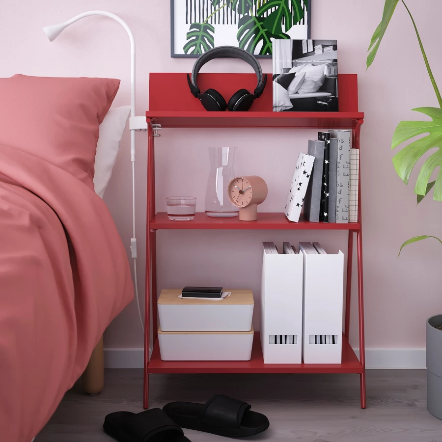 Открытый шкаф IKEA KRÖNIKÖR/КРЭНИКЭР  ИКЕА, 60х35х91 см, красный (изображение №2)