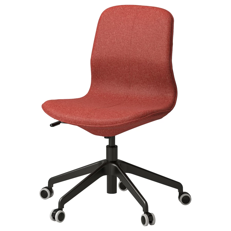 Офисный стул - IKEA LÅNGFJÄLL/LANGFJALL, 68x68x92, красный,  ЛОНГФЬЕЛЛЬ ИКЕА (изображение №1)
