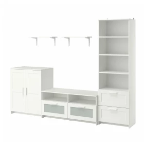 Тумба для ТВ - IKEA BRIMNES/BURHULT, 258х41х190 см, белый, БУРГУЛЬТ/БРИМНЭС/БРИМНЕС ИКЕА