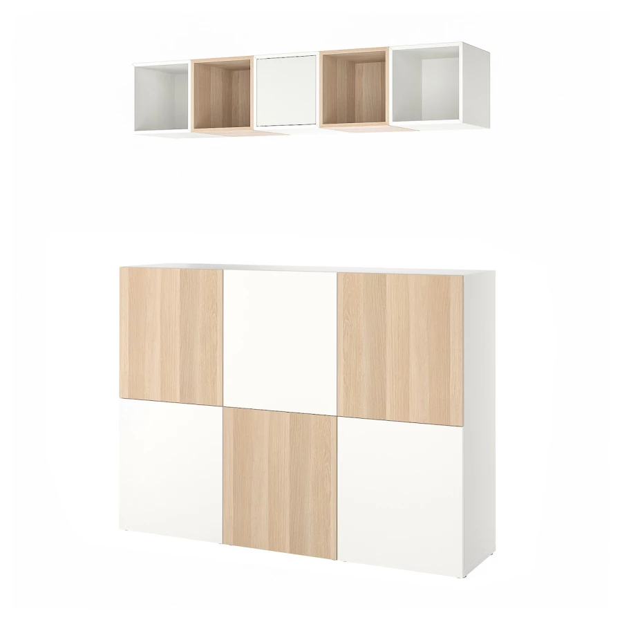 Комбинация для хранения - IKEA BESTÅ/BESTA, 180x42x129 см, белый, Беста/Бесто ИКЕА (изображение №1)