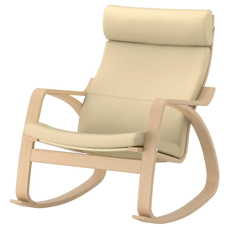 Кресло-качалка - IKEA POÄNG/POANG/ПОЭНГ ИКЕА, 68х94х95 см, бежевый (изображение №1)