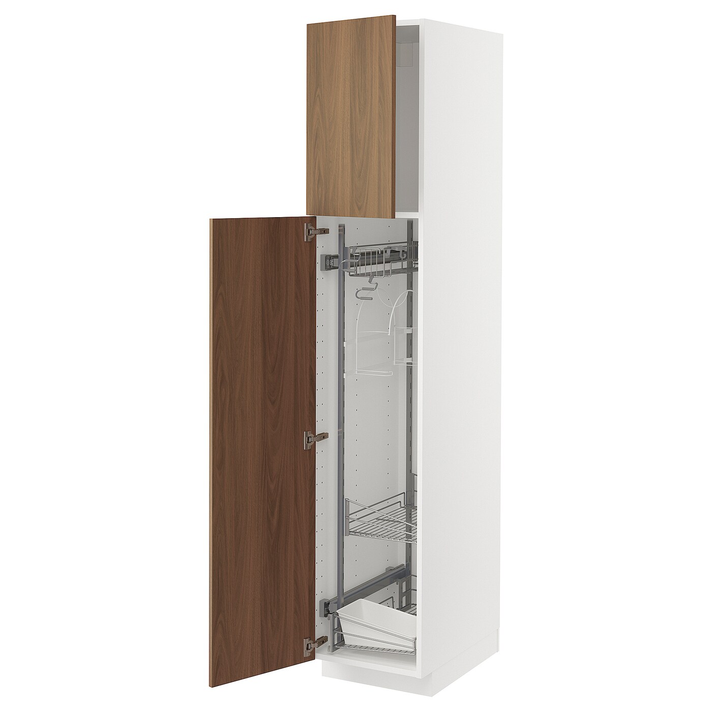 Высокий кухонный шкаф/бытовой - IKEA METOD/МЕТОД ИКЕА, 200х60х40 см, белый/коричневый