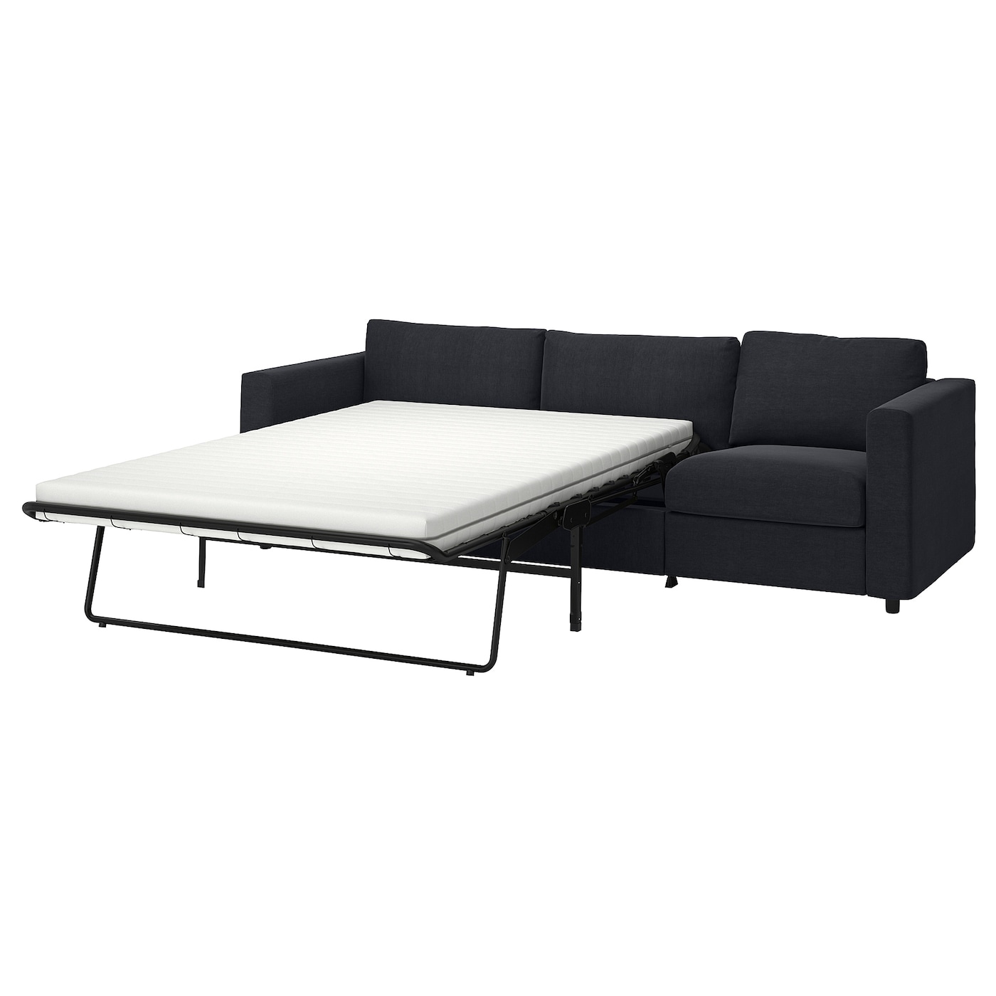 3-местный диван - IKEA VIMLE, 98x261см, черный, ВИМЛЕ ИКЕА