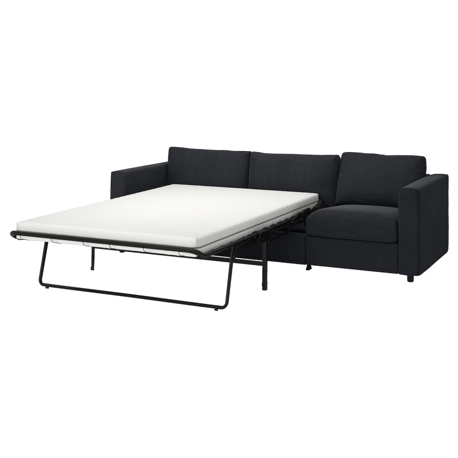 3-местный диван - IKEA VIMLE, 98x261см, черный, ВИМЛЕ ИКЕА (изображение №1)