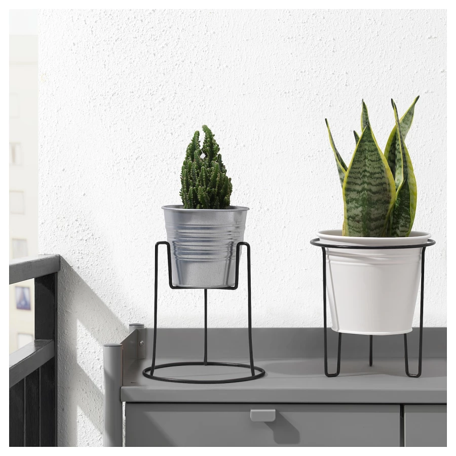 Подставка для растений - IKEA SVARTPEPPAR, 21 см, черный, СВАРТПЕППАР ИКЕА (изображение №3)