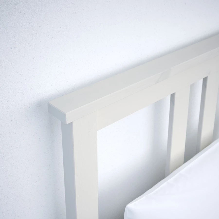 Кровать - IKEA HEMNES, 200х160 см, жесткий матрас, белый, ХЕМНЭС ИКЕА (изображение №11)
