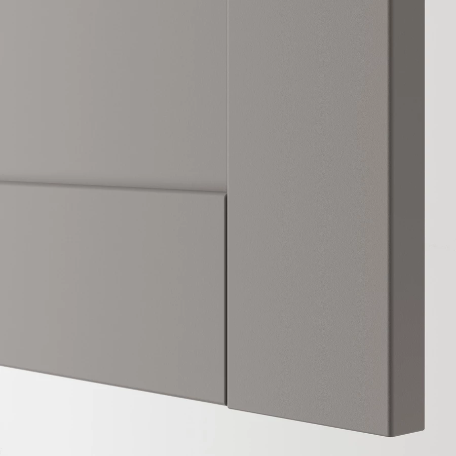 Высокий шкаф с дверцами - ENHET IКЕА/ ЭНХЕТ ИКЕА, 180х30х32 см,серый/белый (изображение №3)