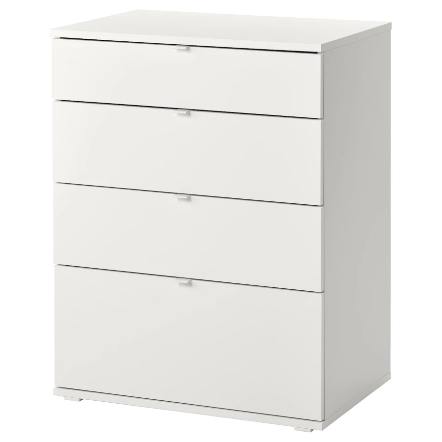 Комод с 4 ящиками - IKEA VIHALS/ВИХАЛС ИКЕА, 47х70х90 см, белый (изображение №1)