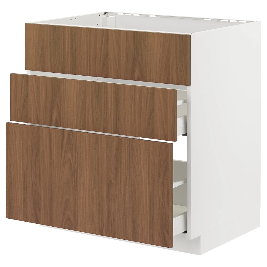 Навесной шкаф - METOD / MAXIMERA IKEA/ МЕТОД/ МАКСИМЕРА ИКЕА,  80х60 см, белый/ коричневый (изображение №1)