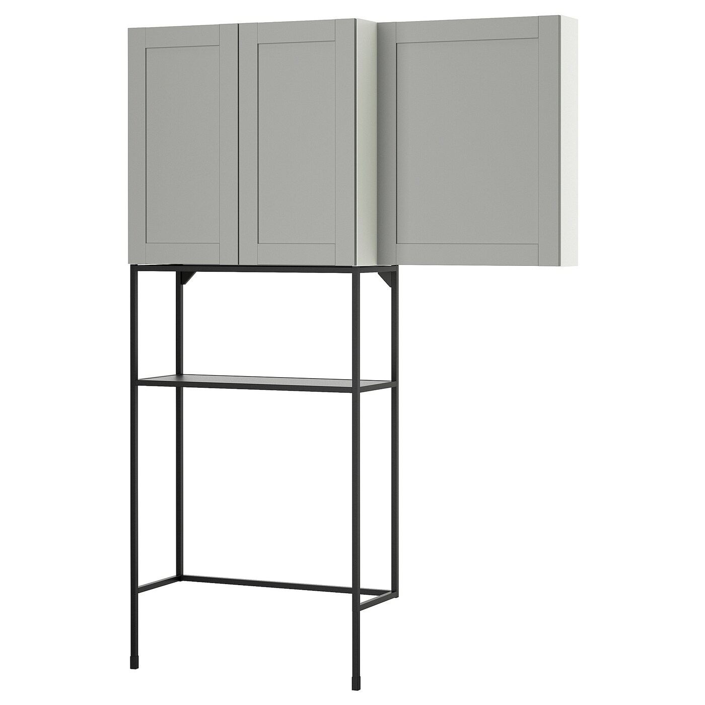 Книжный шкаф -  ENHET IKEA/ ЭНХЕТ ИКЕА, 204х140см, белый/серый
