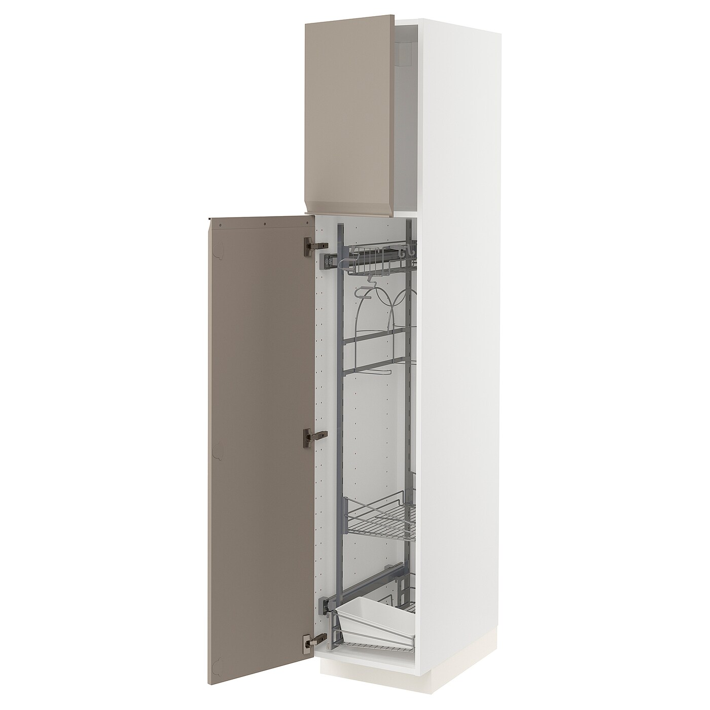 Высокий шкаф/бытовой - IKEA METOD/МЕТОД ИКЕА, 200х60х40 см, белый/бежевый