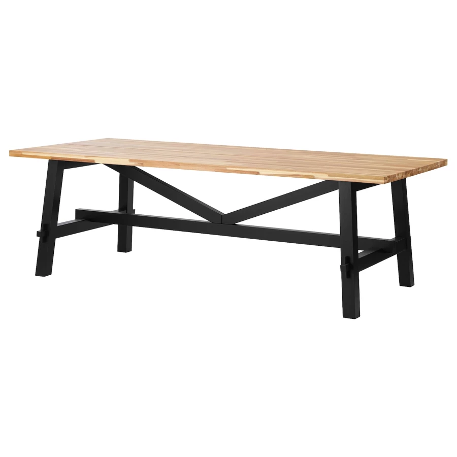 Стол обеденный - IKEA SKOGSTA, 235х100х73 см, коричневый/черный, СКОГСТА ИКЕА (изображение №1)