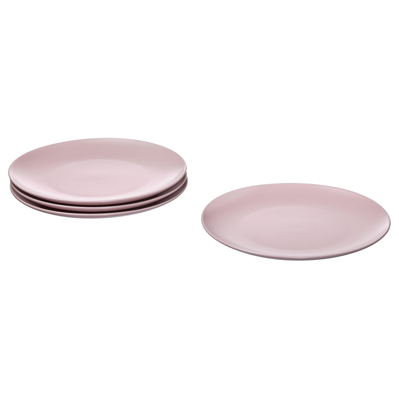 Набор тарелок, 4 шт. - IKEA FÄRGKLAR/FARGKLAR, 26 см, светло-розовый, ФЭРГКЛАР ИКЕА