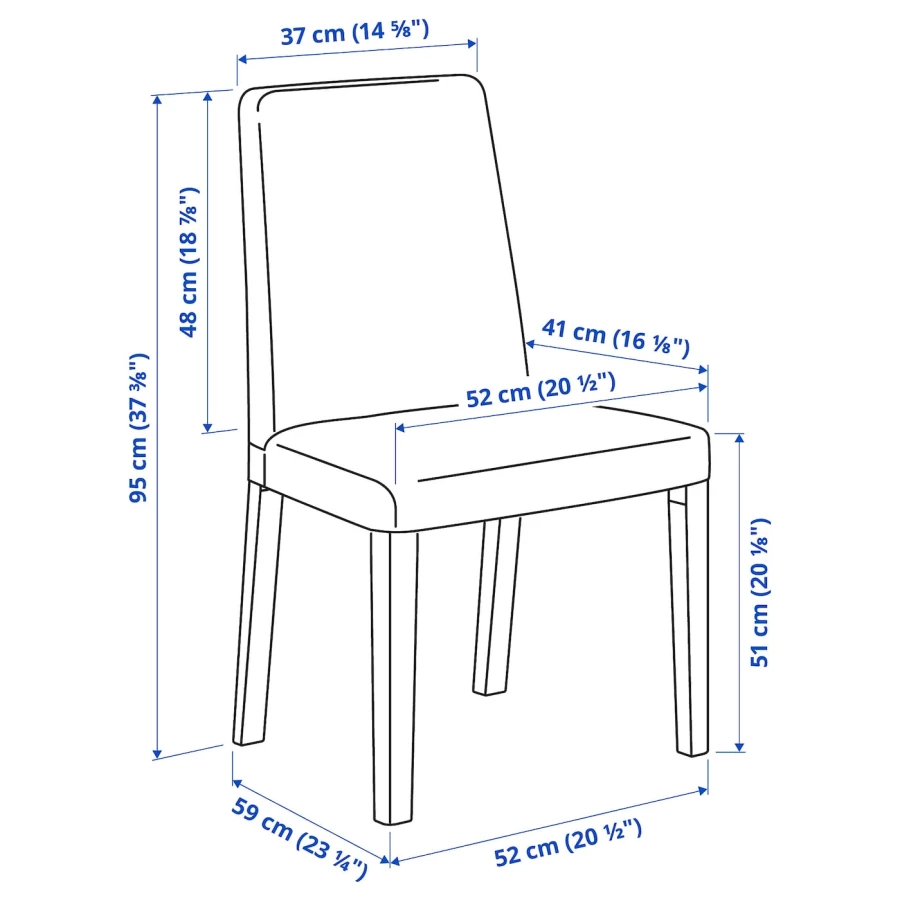 Стол и 6 стульев - EKEDALEN / BERGMUND IKEA/ ЭКАДАЛЕН /БЕРГМУНД ИКЕА, 240/180 см, белый/серый (изображение №5)