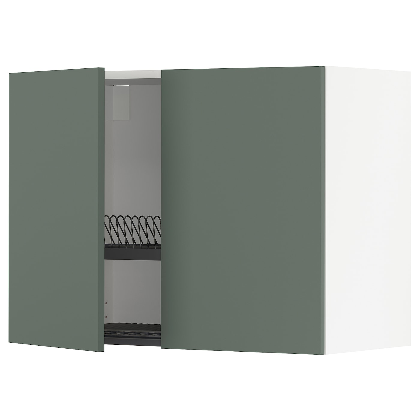 Навесной шкаф с сушилкой - METOD IKEA/ МЕТОД ИКЕА, 60х80 см, белый/темно-зеленый