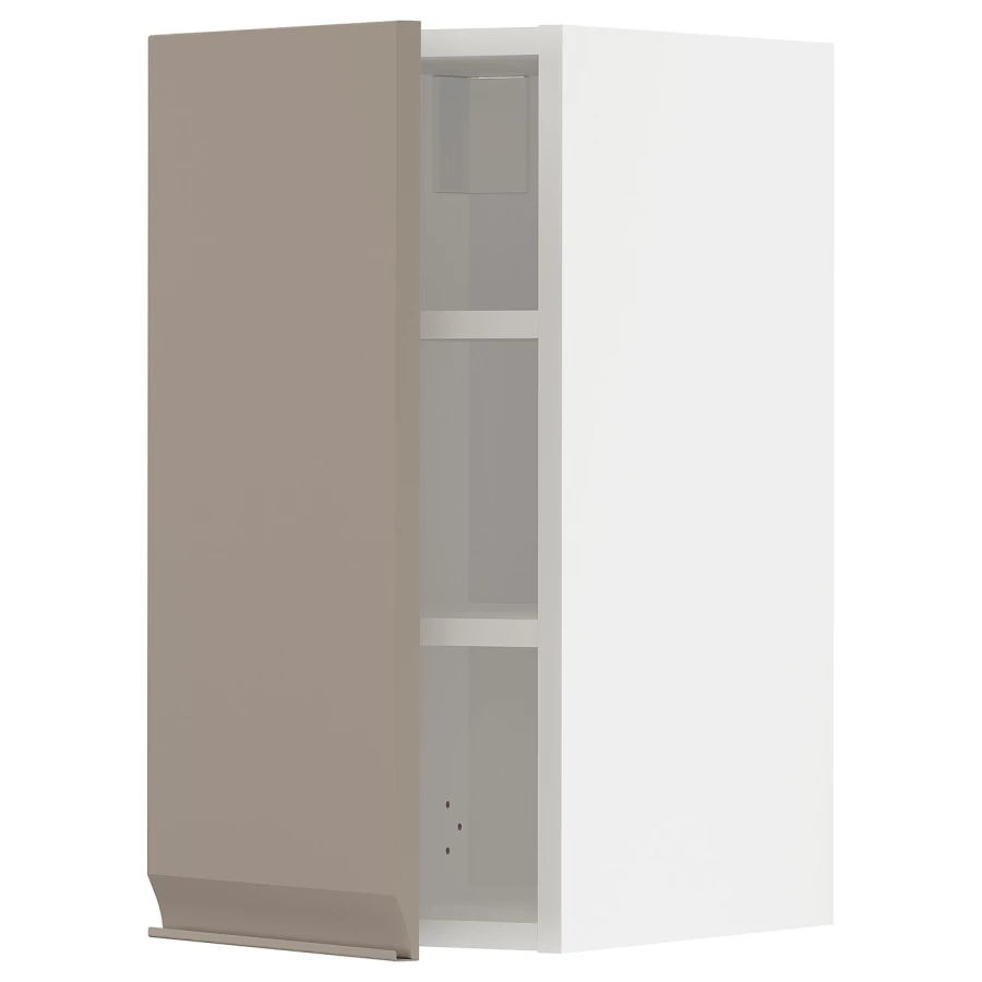 Навесной шкаф с полкой - METOD IKEA/ МЕТОД ИКЕА, 30х60 см, белый/светло-коричневый (изображение №1)