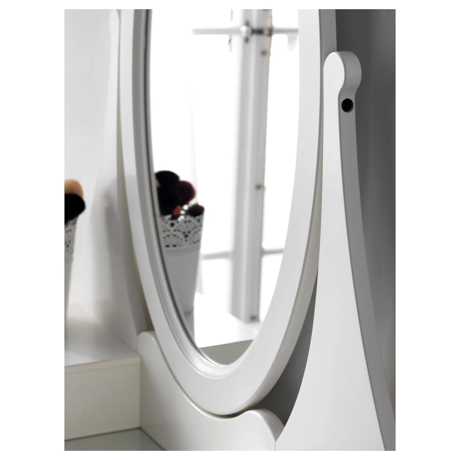 Туалетный столик - IKEA HEMNES/ ХЕМНЕС ИКЕА, 100x159х50 см, белый (изображение №5)