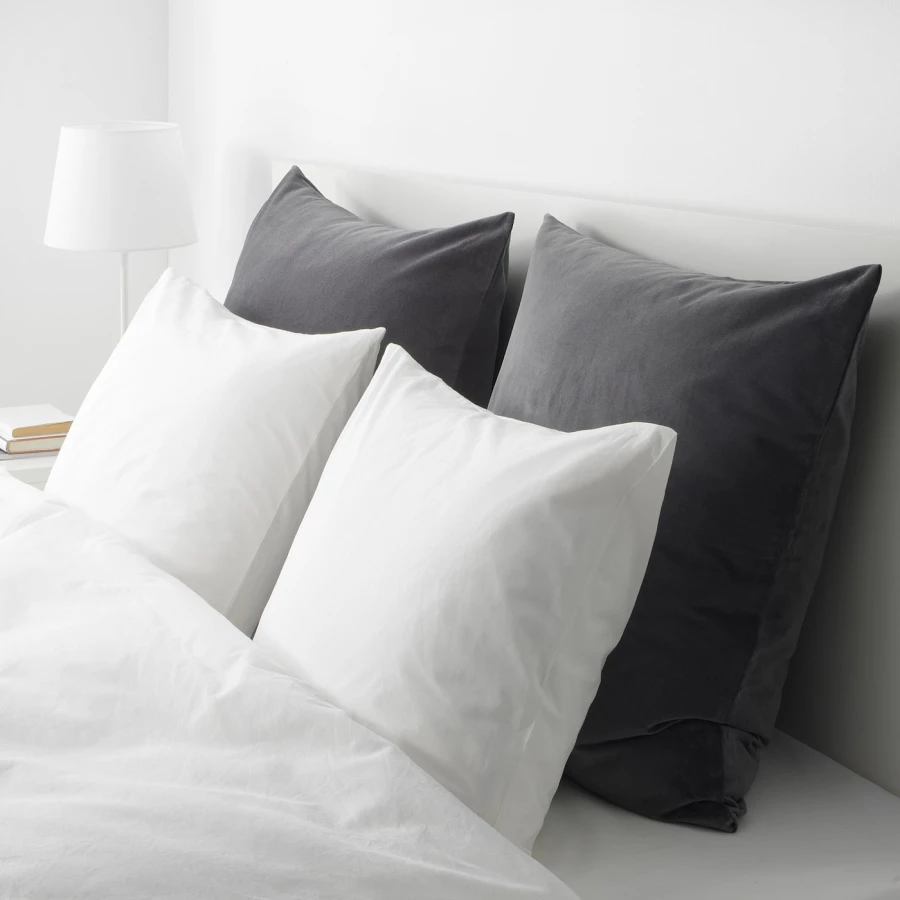 Чехол на подушку - SANELA IKEA/ САНЕЛА ИКЕА, 65х65 см,  темно-серый (изображение №3)