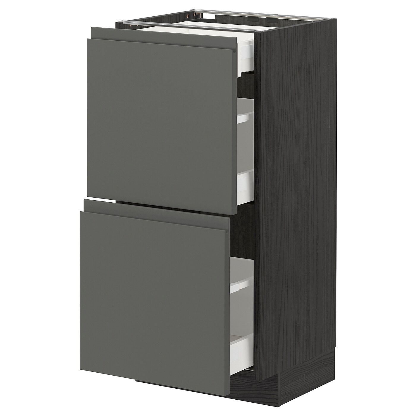 Напольный кухонный шкаф  - IKEA METOD MAXIMERA, 88x39,1x40см, черный/серый, МЕТОД МАКСИМЕРА ИКЕА