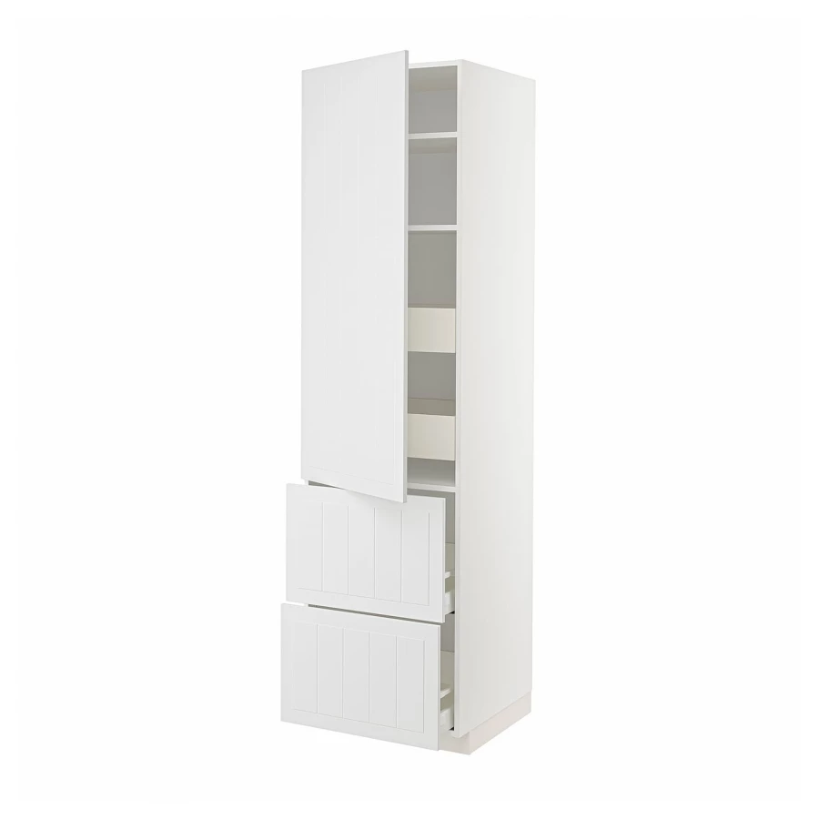 Высокий шкаф - IKEA METOD/MAXIMERA/МЕТОД/МАКСИМЕРА ИКЕА, 60х60х220  см, белый (изображение №1)