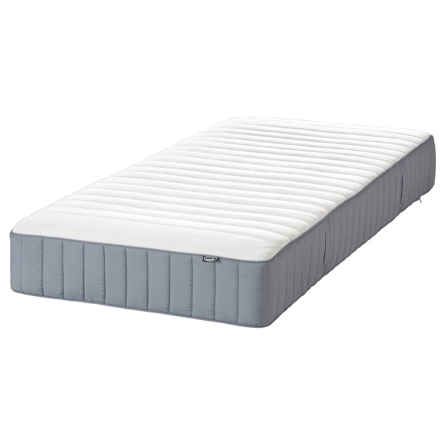 Кровать - IKEA MALM, 200х120 см, матрас средне-жесткий, белый, МАЛЬМ ИКЕА (изображение №4)