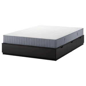 Каркас кровати с ящиком для хранения и матрасом - IKEA NORDLI, 200х160 см, черный, НОРДЛИ ИКЕА