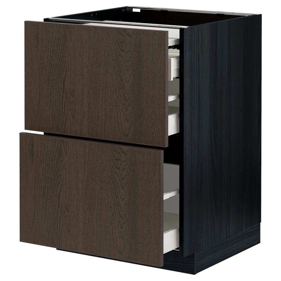 Напольный шкаф - METOD / MAXIMERA IKEA/ МЕТОД/ МАКСИМЕРА ИКЕА,  60х88 см, черный/коричневый (изображение №1)