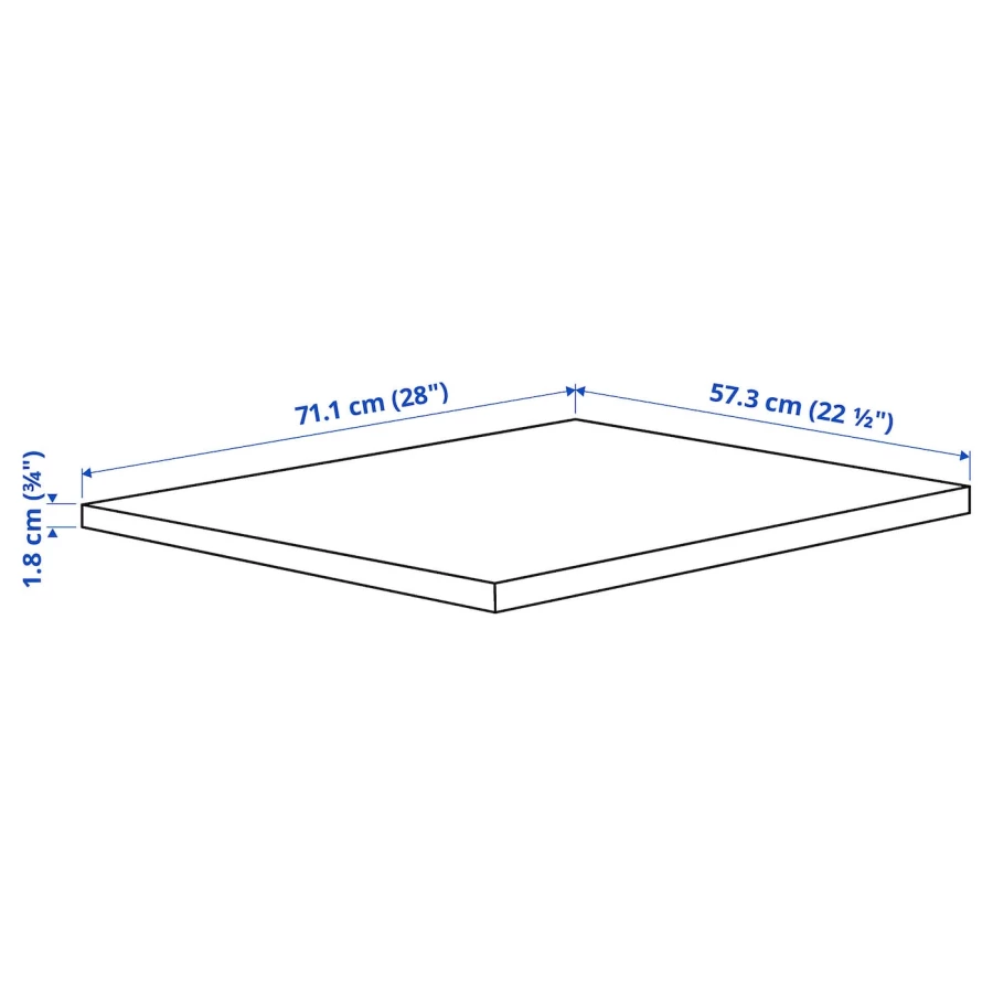 Полка - IKEA KOMPLEMENT/КОМПЛИМЕНТ ИКЕА, 57,3х1,8х71,1 см, под беленый дуб (изображение №4)
