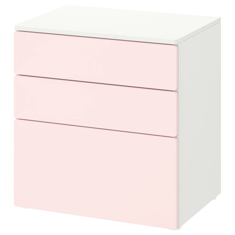 Комод детский - IKEA PLATSA/SMÅSTAD/SMASTAD, 60x42x63 см, белый/розовый, ИКЕА (изображение №1)