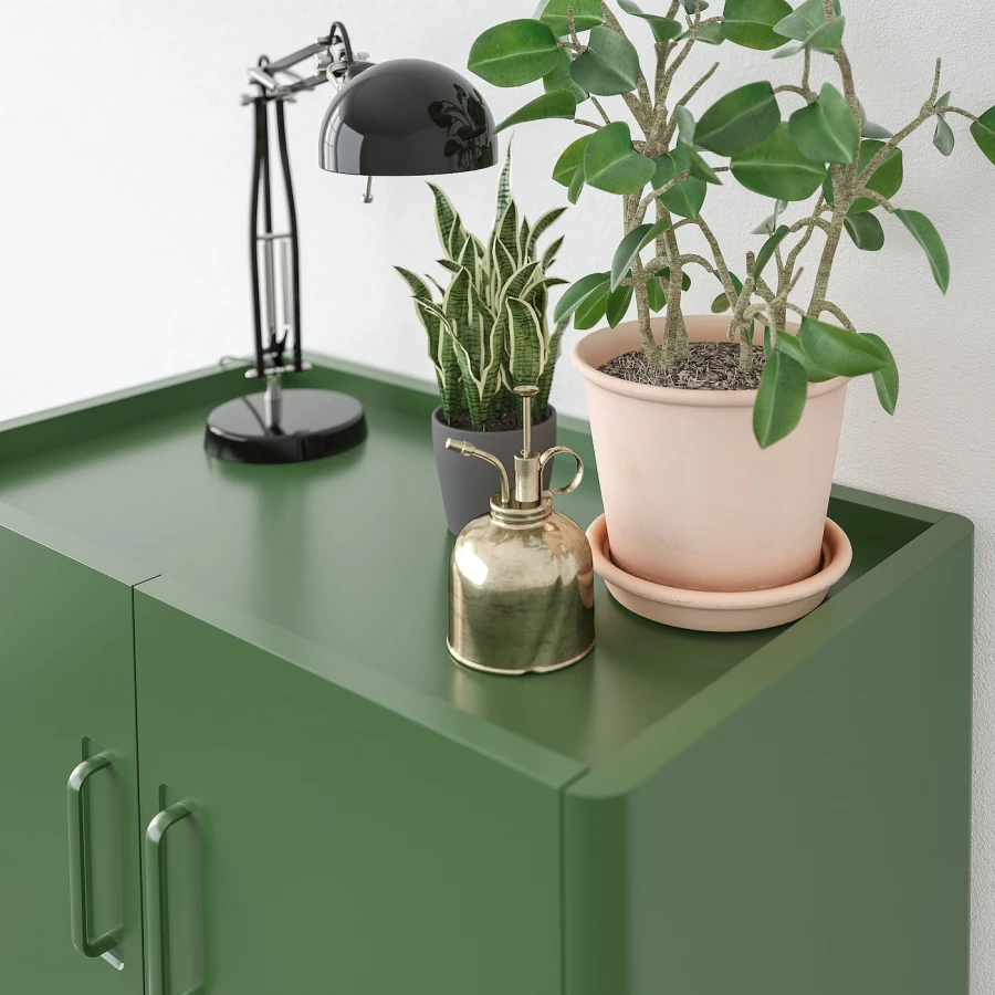 Шкаф с дверцами и ящиками - IKEA IDÅSEN/IDASEN/ИДОСЕН ИКЕА, 119х47х80 см, зеленый (изображение №10)