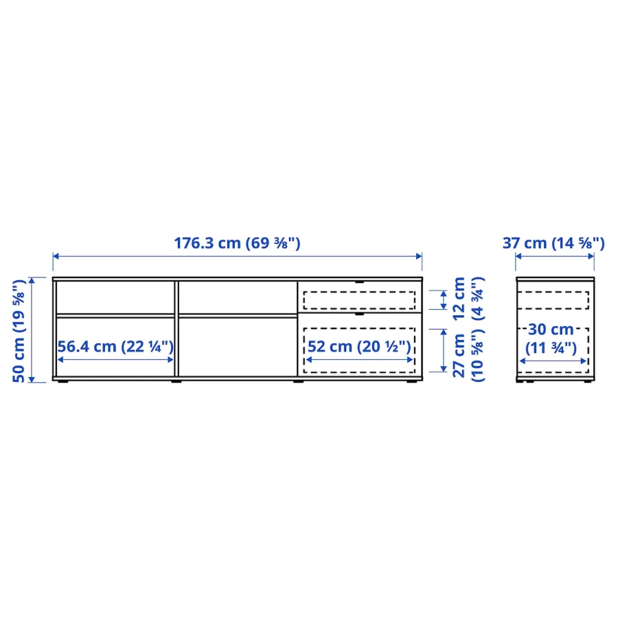 Комбинация для хранения  - VIHALS IKEA/ ВИХАЛС ИКЕА, 50х177 см, белый (изображение №7)