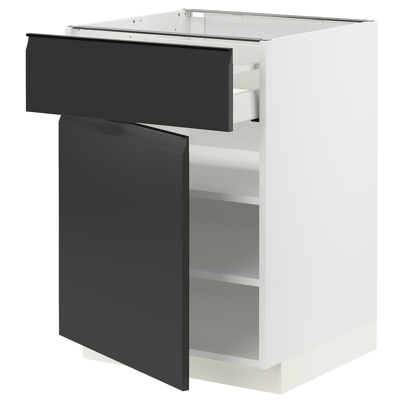 Напольный шкаф - IKEA METOD MAXIMERA, 88x62x60см, белый/черный, МЕТОД МАКСИМЕРА ИКЕА