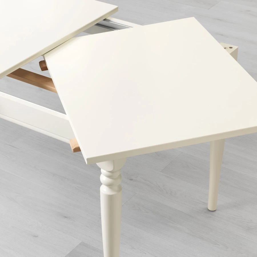 Раздвижной обеденный стол - IKEA INGATORP, 215/155х87х74 см, белый, ИНГАТОРП ИКЕА (изображение №3)
