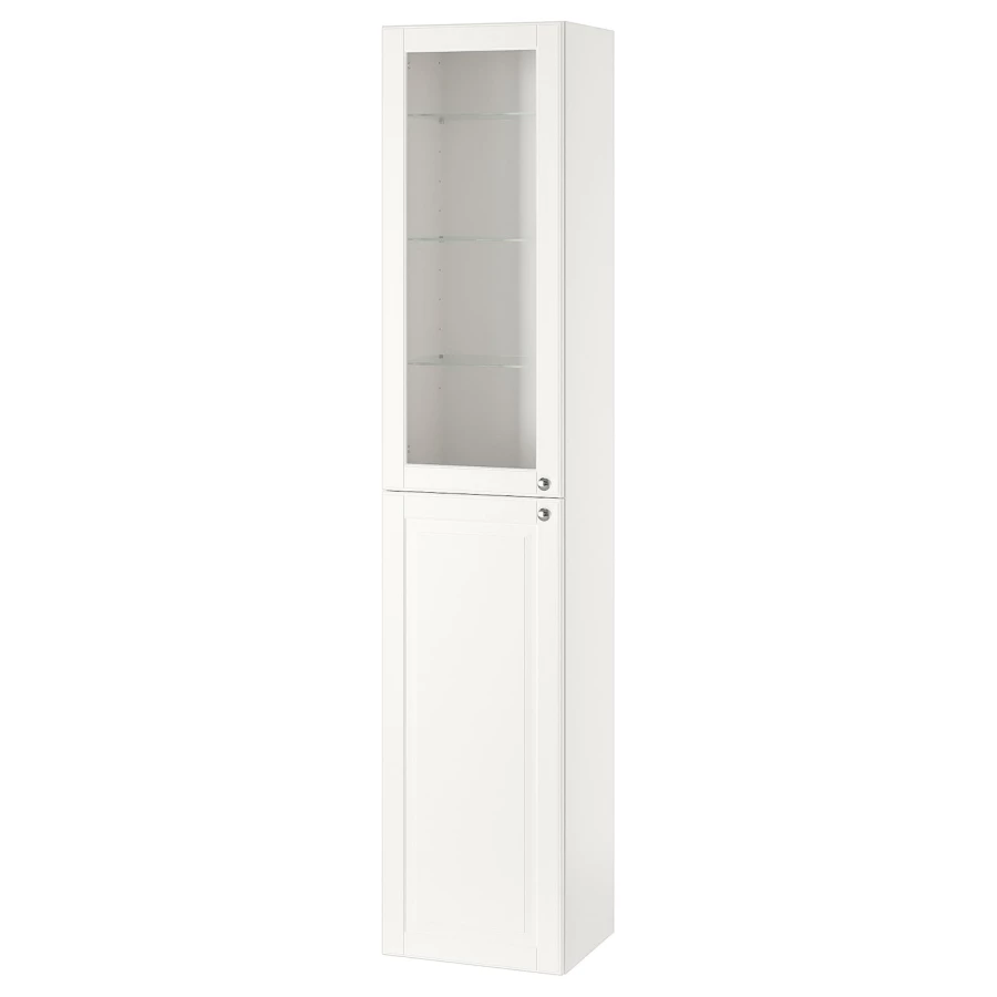 Высокий шкаф для ванной - IKEA GODMORGON/ГОДМОРГОН ИКЕА, 40x32x192 см, белый (изображение №1)