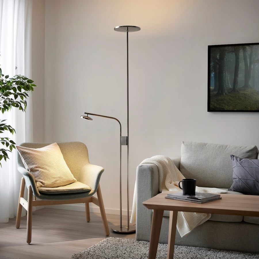 Напольные светильники - ISJAKT IKEA/ ИСЭКТ ИКЕА, 180 см,  серебристый (изображение №4)