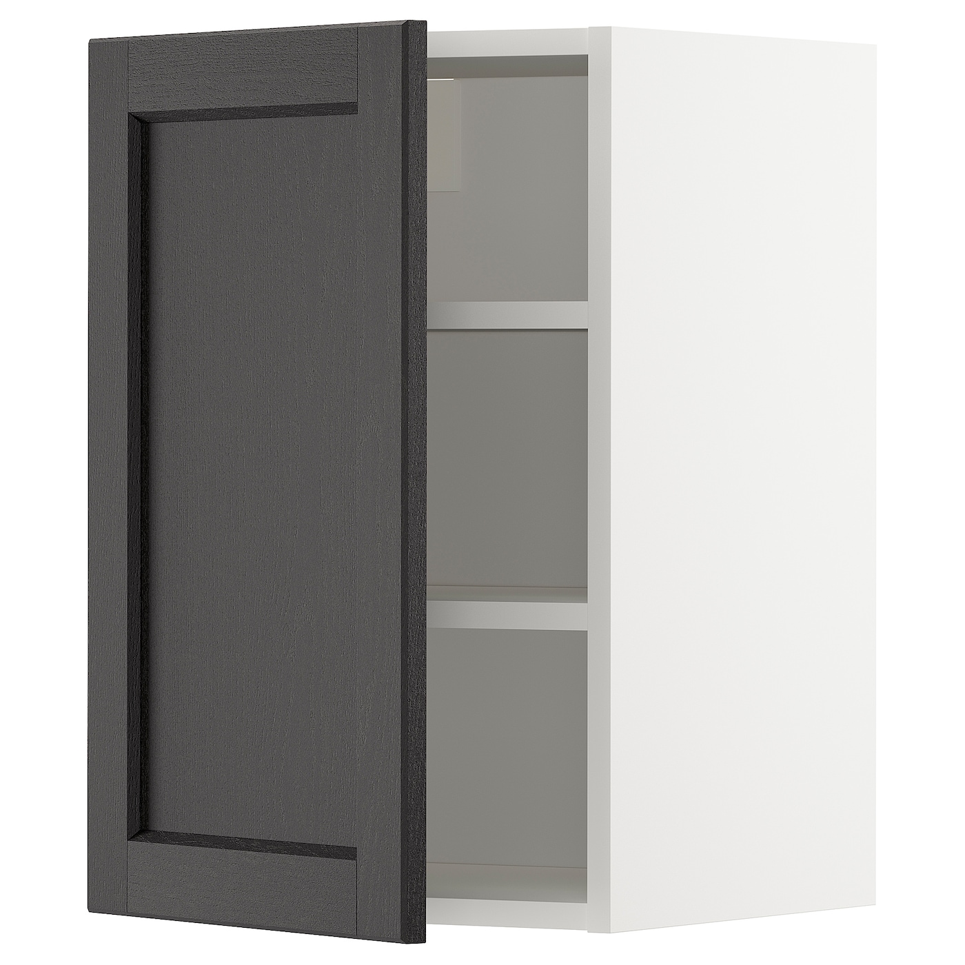 Навесной шкаф с полкой - METOD IKEA/ МЕТОД ИКЕА, 60х40 см, черный/белый