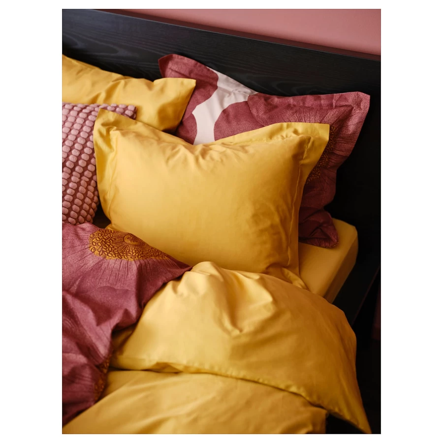 Пододеяльник и 1 наволочка - LUKTJASMIN IKEA/ ЛЮКТЭСМИН ИКЕА,  200/150/50 см, желтый (изображение №7)