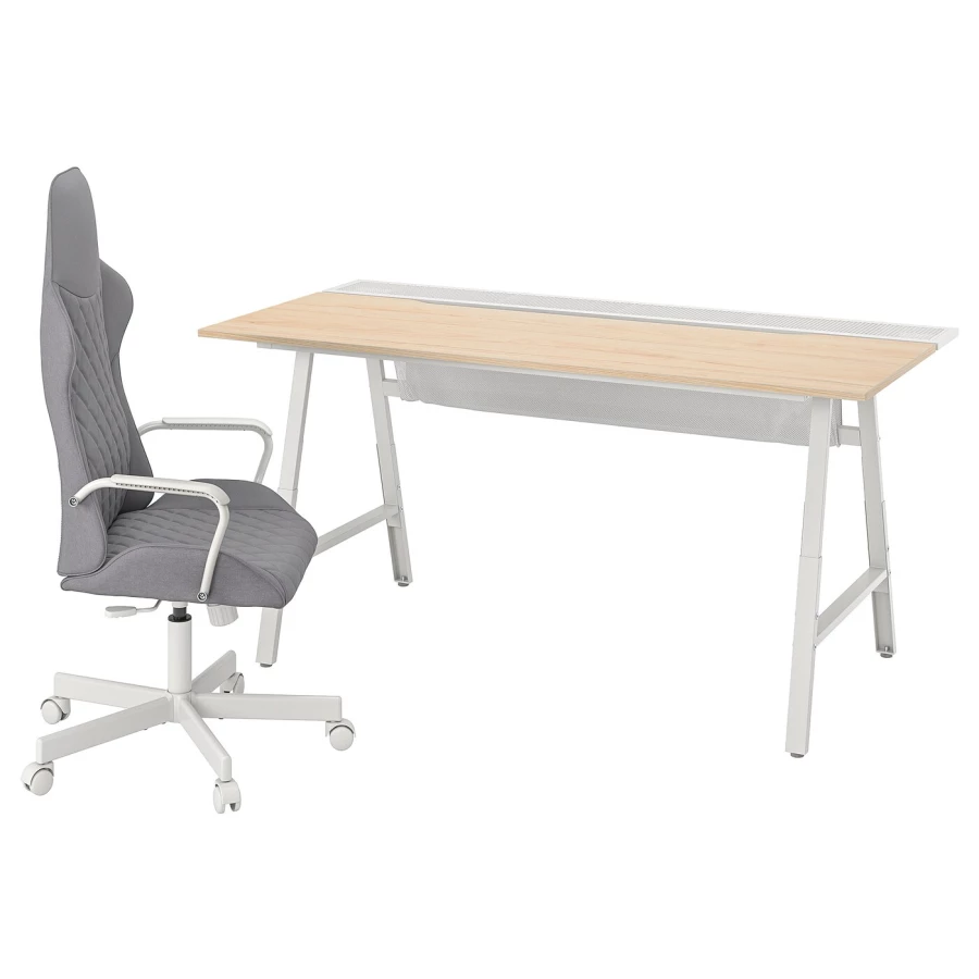 Игровой стол и стул - IKEA UTESPELARE, белый/серый/бежевый, УТЕСПЕЛАРЕ ИКЕА (изображение №1)