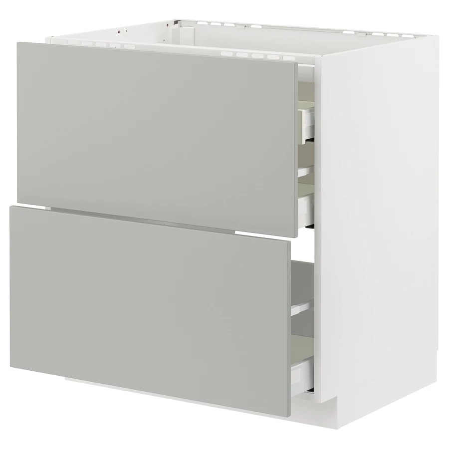 Напольный шкаф - METOD / MAXIMERA IKEA/ МЕТОД/ МАКСИМЕРА ИКЕА,  80х88 см, белый/серый (изображение №1)