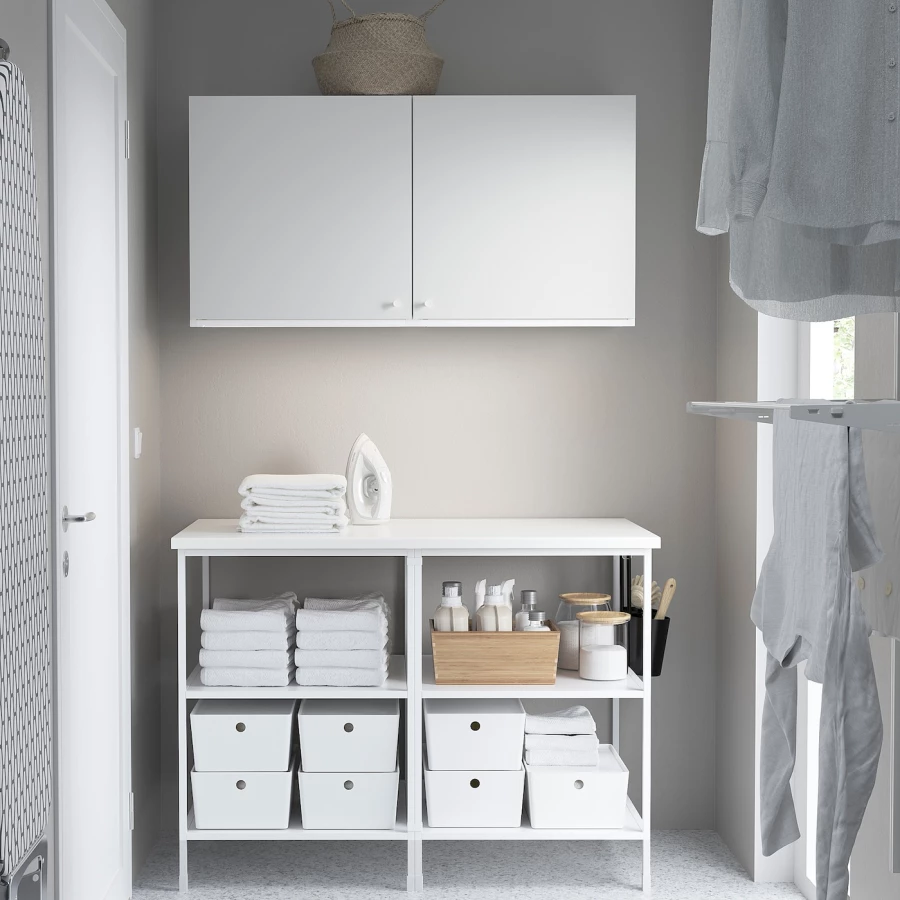 Комбинация для ванной - IKEA ENHET, 123х63.5х207 см, белый, ЭНХЕТ ИКЕА (изображение №3)