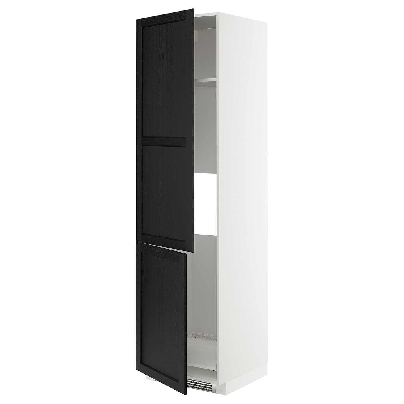 Шкаф для встроенной техники - IKEA METOD, 228x62x60см, белый/черный, МЕТОД  ИКЕА