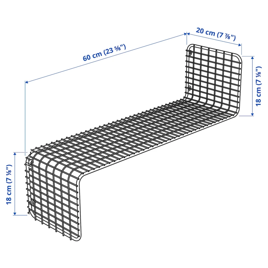 Стальная настенная полка - SVENSHULT IKEA/ СВЕНСХУЬТ ИКЕА, 35х60x20 см, бежевый (изображение №7)