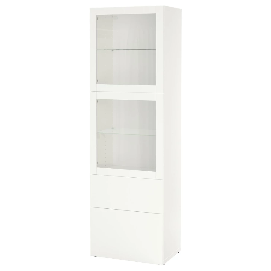 Книжный шкаф - BESTÅ/ BESTА IKEA/ БЕСТА/БЕСТО ИКЕА, 193х60 см, белый (изображение №1)