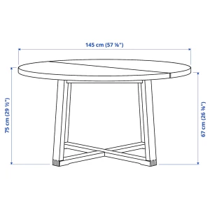 Второе фото. Стол круглый - IKEA MÖRBYLÅNGA/MORBYLANGA, 145х75 см, МОРБИЛОНГА ИКЕА, коричневый