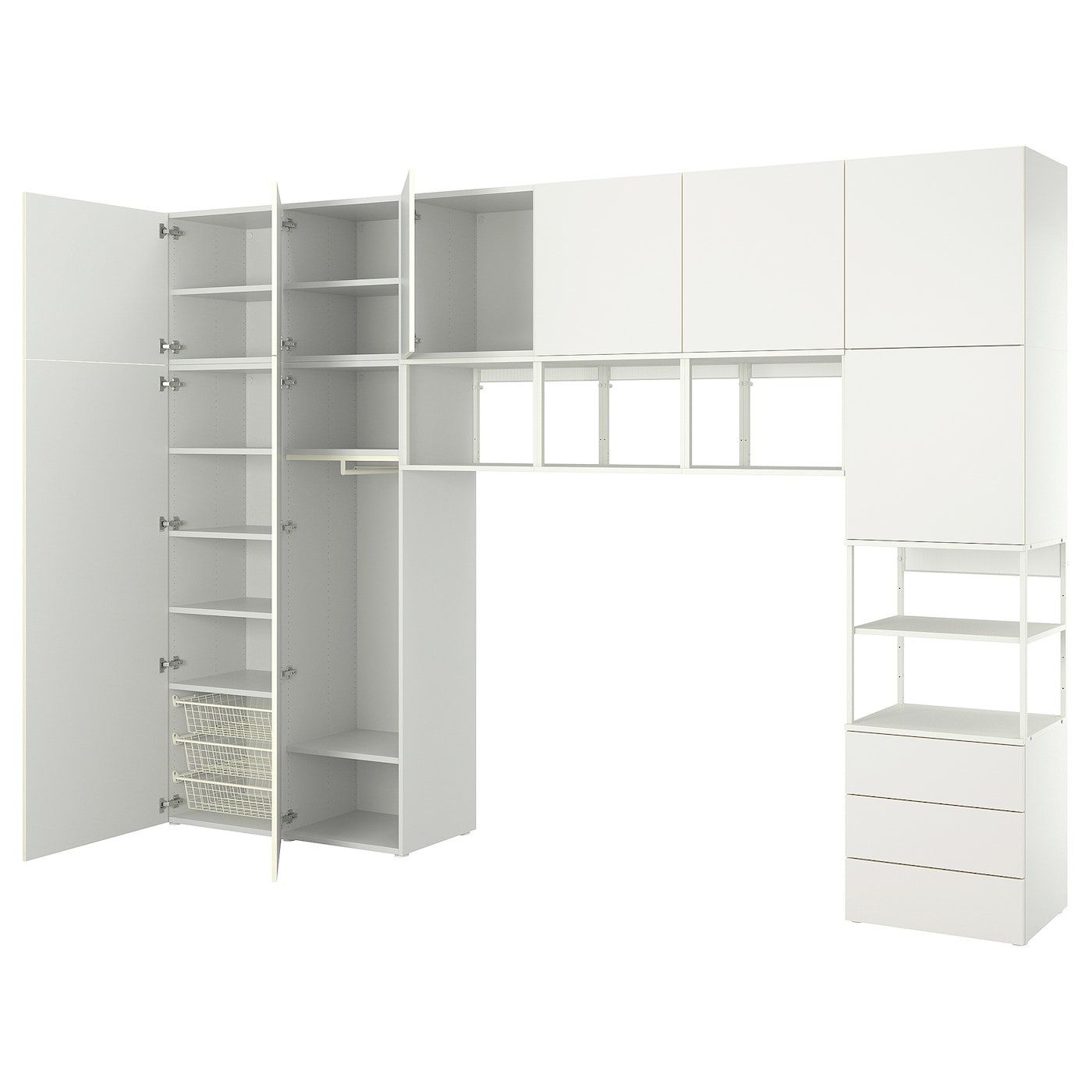 Комбинация 9 дверей+3 ящика - IKEA PLATSA/ПЛАТСА ИКЕА, 42х241х360 см, белый