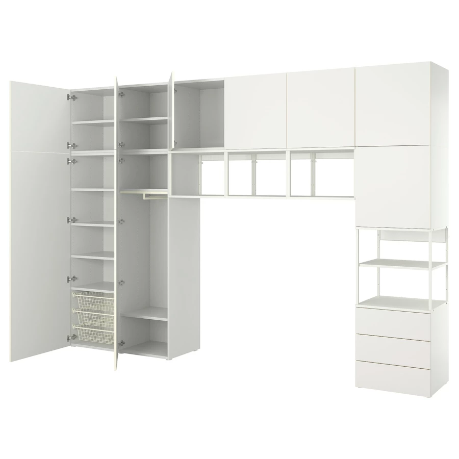 Комбинация 9 дверей+3 ящика - IKEA PLATSA/ПЛАТСА ИКЕА, 42х241х360 см, белый (изображение №1)
